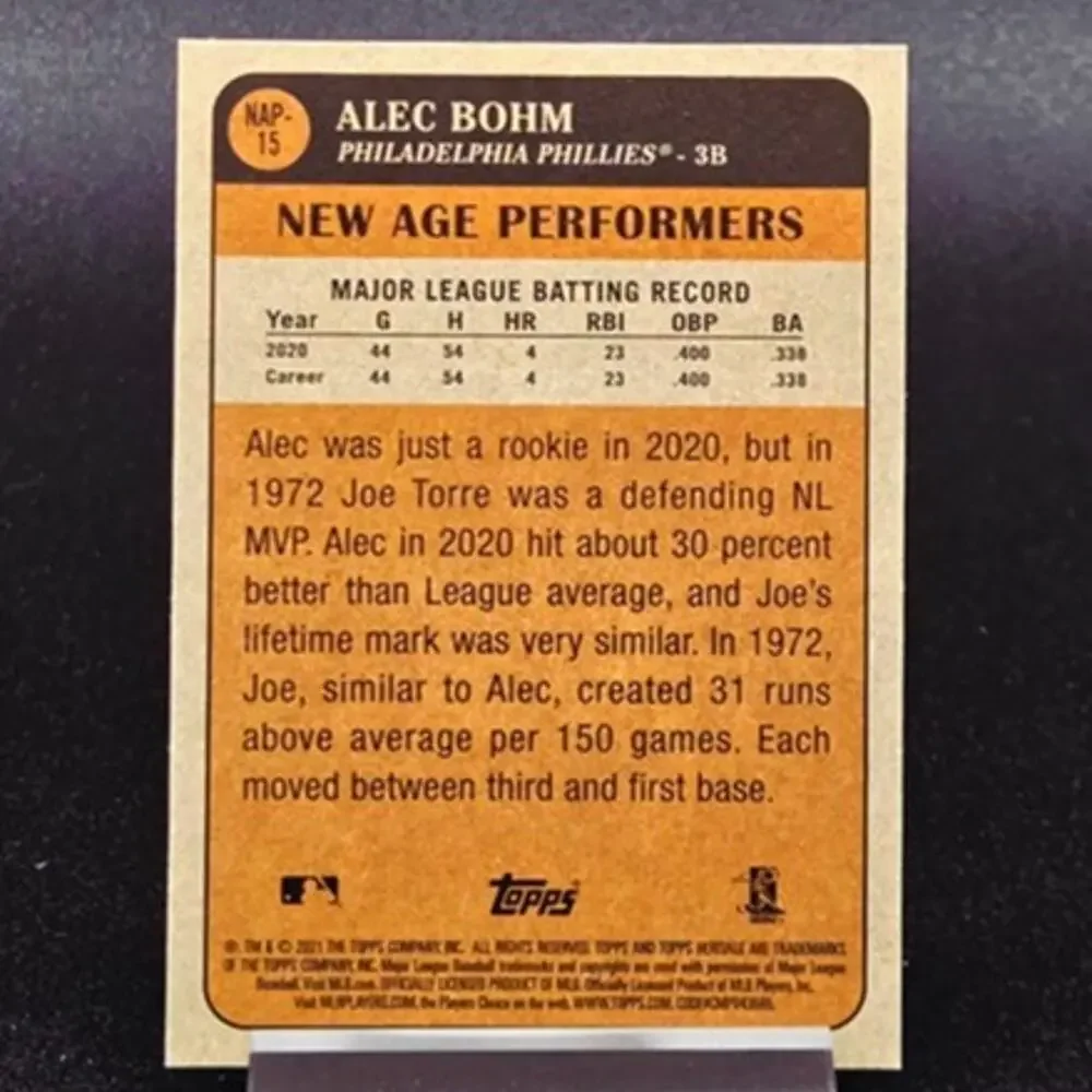 Alec Bohm Optic Rated Rookie Bowman Platinum New Age RC Philadelphia Phillies